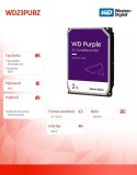 Western Digital Dysk twardy WD Purple 2TB 3,5 256 MB 5400RPM WD23PURZ