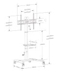 Techly Stojak Mobilny LCD/LED 32-70cali, 40kg z półką