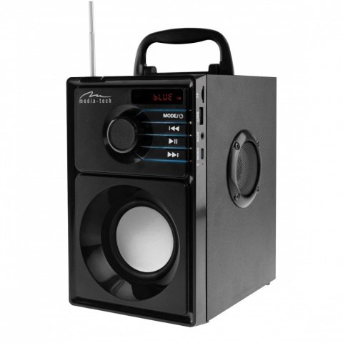 Media-Tech Głośnik BOOMBOX SILVER MT3179 Bluetooth 5.1+EDR/FM/MP3/MicroSD/USB/AUS/Pilot/USB-C/LED/RMS 15W/PMPO 600W