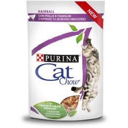 Purina Cat Chow Hairball z kurczakiem i zieloną fasolką w sosie - mokra karma dla kota - 85 g