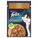 Purina Felix Sensations Sauce z indykiem w sosie o smaku bekonu - mokra karma dla kota - saszetka 85 g