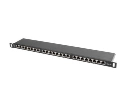 Lanberg Patch Panel 24 Port 0.5U Kat.5E czarny ekranowany