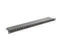 Lanberg Patch Panel 24 Port 0.5U Kat.5E czarny ekranowany