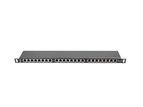 Lanberg Patch Panel 24 Port 0.5U Kat.5E czarny ekranowany