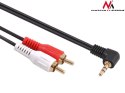 Maclean Przewód mini jack 3,5mm kątowy 2RCA 1m MCTV-824 czarny