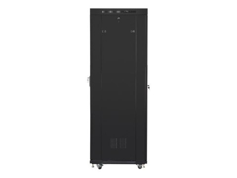 Lanberg Szafa instalacyjna rack stojąca 19 42U 600x800 czarna, drzwi perforowane lcd (flat pack)