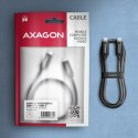 AXAGON BUCM2-CM15AB Kabel USB-C - USB-C, 1.5m 5A charging, ALU, 240W PD, oplot, USB2.0, czarny