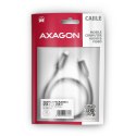 AXAGON BUCM2-CM30AB Kabel USB-C - USB-C, 3.0m 5A charging, ALU, 240W PD, oplot, USB2.0, czarny