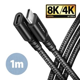 AXAGON BUCM32-CF10AB Kabel przedłużacz Gen2 USB-C - USB-C, 1m, 5A, 20Gbps, PD 240W, oplot