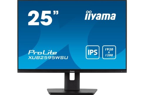 IIYAMA Monitor 25 cali XUB2595WSU-B5 IPS.PIVOT.16:10.USB.DP.HDMI.VGA.2x2W. 300(cd/m2).HAS(150mm)