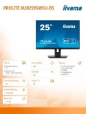 IIYAMA Monitor 25 cali XUB2595WSU-B5 IPS.PIVOT.16:10.USB.DP.HDMI.VGA.2x2W. 300(cd/m2).HAS(150mm)