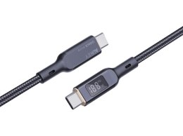 AUKEY CB-MCC102 nylonowy kabel USB C - USB C | LED | 1.8m | 5A | 100W PD | 20V