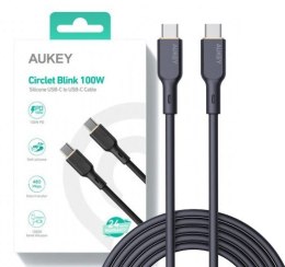 AUKEY CB-SCC102 silokonowy kabel USB C - USB C | 1.8m | 5A | 100WPD | 20V