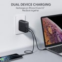 AUKEY PA-D3 ładowarka sieciowa 2xUSB Power Delivery (1xUSB A+1xUSB C) 60W 5.4A