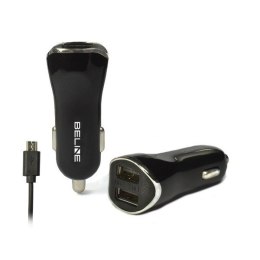 Beline Ładowarka samochodowa 2xUSB + microUSB 2.1A czarna