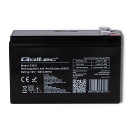 Qoltec Akumulator żelowy | 12V | 9Ah | max.90A | AGM