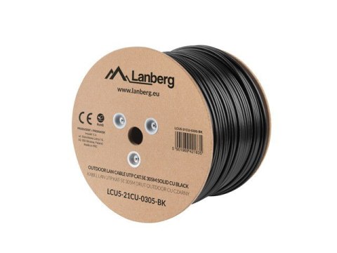 Lanberg Kabel UTP Kat.5E CU 305 m drut outdoor