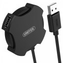 Unitek HUB 4x USB 2.0 micro - czarny + OTG; Y-2178