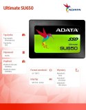 Adata Dysk SSD Ultimate SU650 512GB 2.5 S3 3D TLC Retail