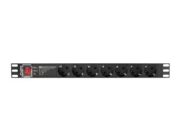 Lanberg Listwa zasilająca rack PDU PRO 19 cali 1U 16A 7X SCHUKO SPD-3MP 2m czarna