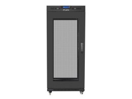 Lanberg Szafa instalacyjna RACK stojąca 19 15U 800X1000 czarna drzwi perforowane LCD( FLAT PACK)