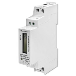 Qoltec Jednofazowy elektroniczny licznik | miernik zużycia energii na szynę DIN | 230V | LCD | 2P | Slim