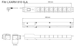 Lestar Listwa przeciwprzepięciowa LXARM 810, 3L, PDU, 5,0m, czarna