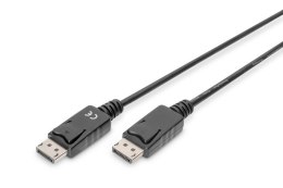 Digitus Kabel połączeniowy DisplayPort z zatrzaskami 1080p 60Hz FHD Typ DP/DP M/M czarny 5m