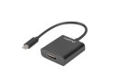 Lanberg Adapter USB CM - HDMI F 15cm czarny