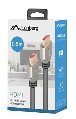 Lanberg Kabel HDMI M/M V2.1 0.5m 8K 60HZ czarny