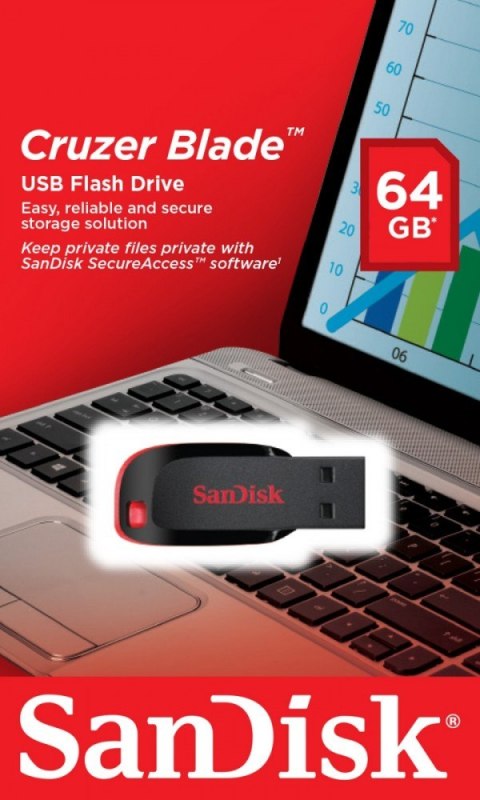 SanDisk Cruzer Blade USB Flash Drive 64GB