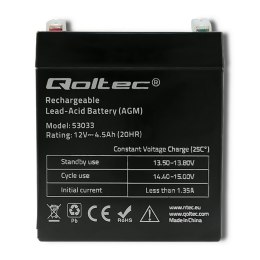 Qoltec Akumulator AGM | 12V | 4.5Ah | max.1.35A