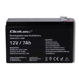 Qoltec Akumulator żelowy | 12V | 7Ah | max.72A | AGM