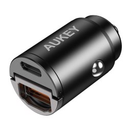 Ładowarka samochodowa Aukey CC-A3 BK USB-A i USB-C, PD 30W