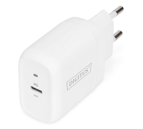 Ładowarka sieciowa DIGITUS zasilacz 1x USB-C PD 3.0 max. 20W LED biała