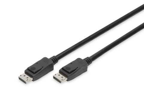 Kabel DIGITUS DisplayPort z zatrzaskami 8K 30Hz UHD Typ DP/DP M/M czarny 3m