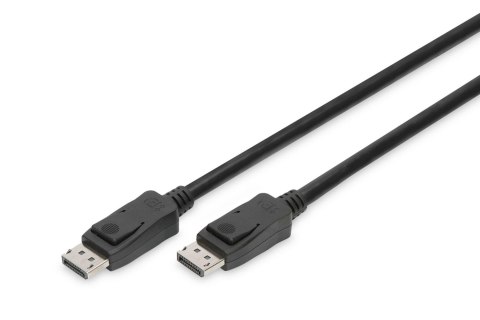 Kabel DisplayPort DIGITUS z zatrzaskami 8K 30Hz UHD Typ DP/DP M/M czarny 2m