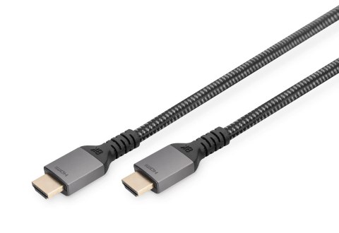 Kabel HDMI 2.1 DIGITUS PREMIUM połączeniowy Ultra HighSpeed 8K60Hz UHD Typ HDMI A/A M/M czarny 1m