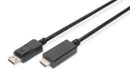 Kabel adapter DIGITUS DisplayPort 1.2 4K 60Hz UHD Typ DP/HDMI A M/M czarny 3m