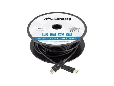 Kabel HDMI Lanberg M/M v2.1 50m 8K czarny optyczny AOC