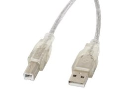 Kabel USB 2.0 Lanberg AM-BM Ferryt 1,8m przezroczysty