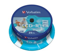 CD-R Verbatim 52x 700MB (Cake 25) WIDE PRINTABLE