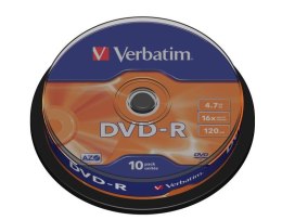 DVD-R Verbatim x16 4.7GB Matt Silver (Cake 10)