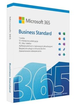 Oprogramowanie Microsoft M365 Bus Standard Retail Polish Subscription P8 EuroZone 1 License Medialess 1 Year