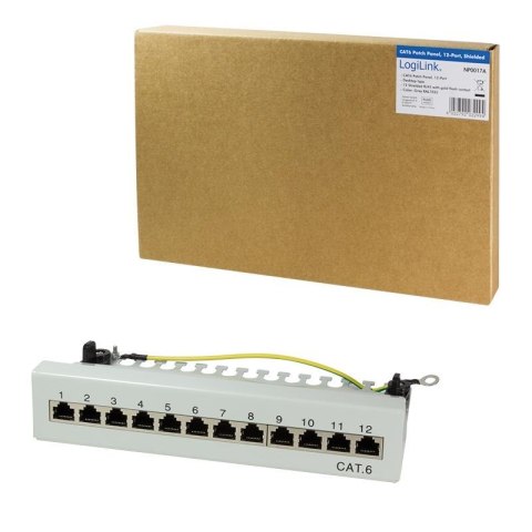 Patch panel stacjonarny LogiLink NP0017A 12x RJ45 kat.6 ekranowany