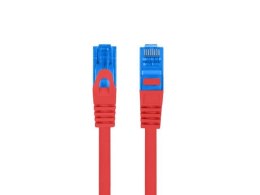 Patchcord Lanberg S/FTP kat.6A 0,5m LSZH CCA fluke passed czerwony