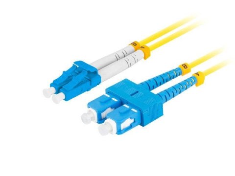 Patchcord światłowodowy Lanberg SM SC/UPC-LC/UPC DUPLEX 3.0mm LSZH G657A1 5m żółty