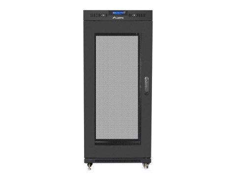 Szafa instalacyjna Rack stojąca 19" 15U 800x1000 Drzwi Perforowane czarna Lanberg (flat pack) LCD