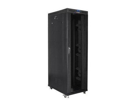 Szafa instalacyjna Rack stojąca 19" 42U 800x1200 czarna drzwi szklane LCD Lanberg (flat pack)