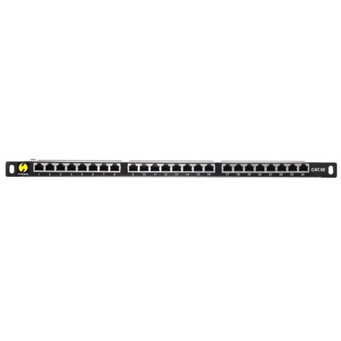 Patch panel 19'' Netrack 24-porty kat. 5e FTP, 0,5U z półką